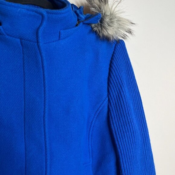 Talbots Italian Fabric blue wool blend cocoon coat - Picture 2 of 6